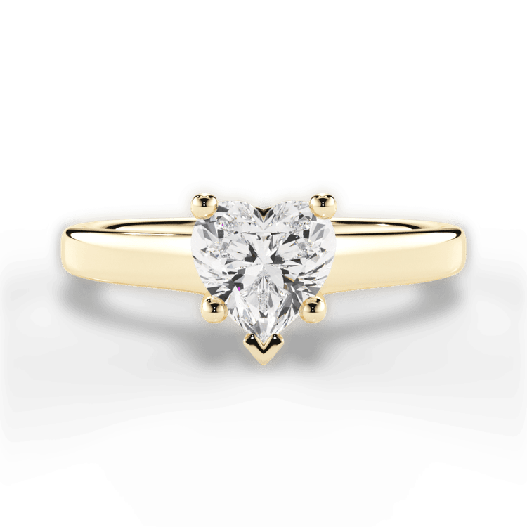 The Lily Heart Shaped 18kt Yellow Gold Solitaire Tulip Cathedral Engagement Ring