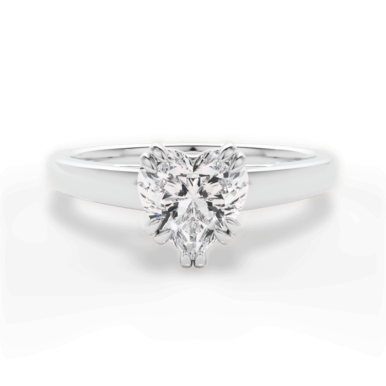 The Kendra Heart Shaped Platinum Solitaire Cathedral Tulip Engagement Ring