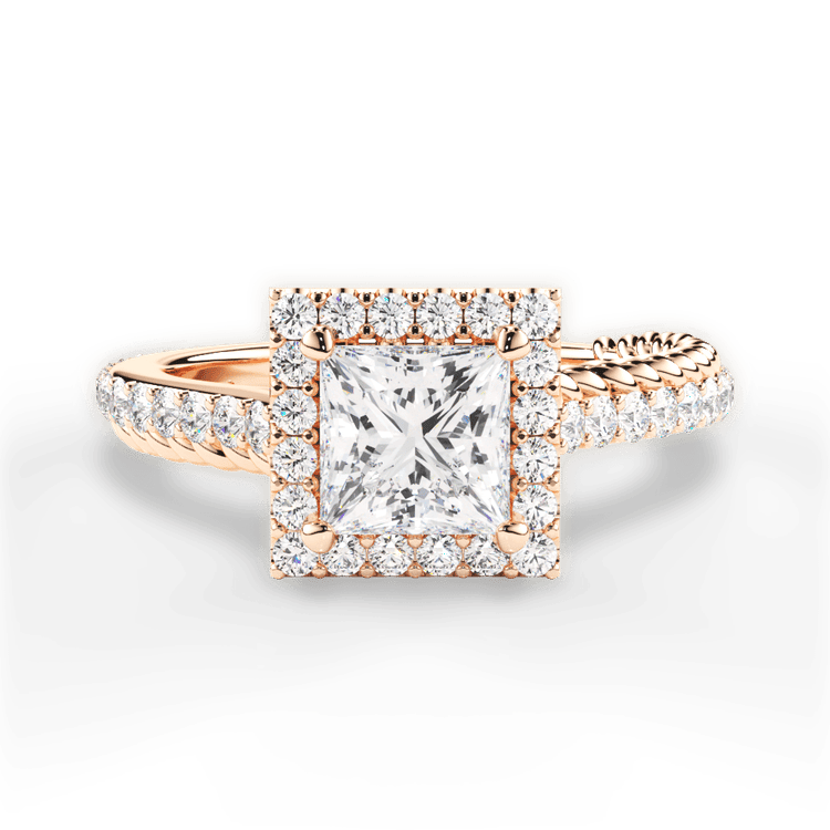 The Xiomara Pear Shaped 18kt Rose Gold Two-Sided Split Diamond Engagement Ring