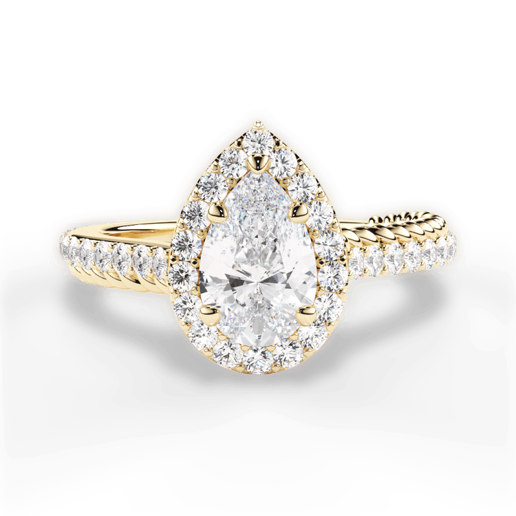 The Xiomara Princess Cut 18kt Yellow Gold Two-Sided Split Diamond Engagement Ring