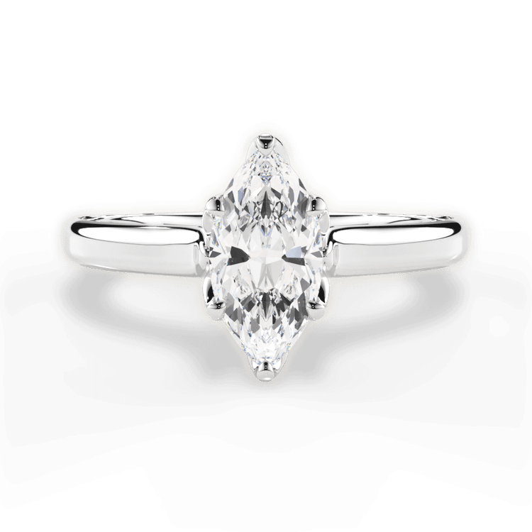 The Kenzie Marquise Cut Platinum Solitaire Diamond Braided Engagement Ring