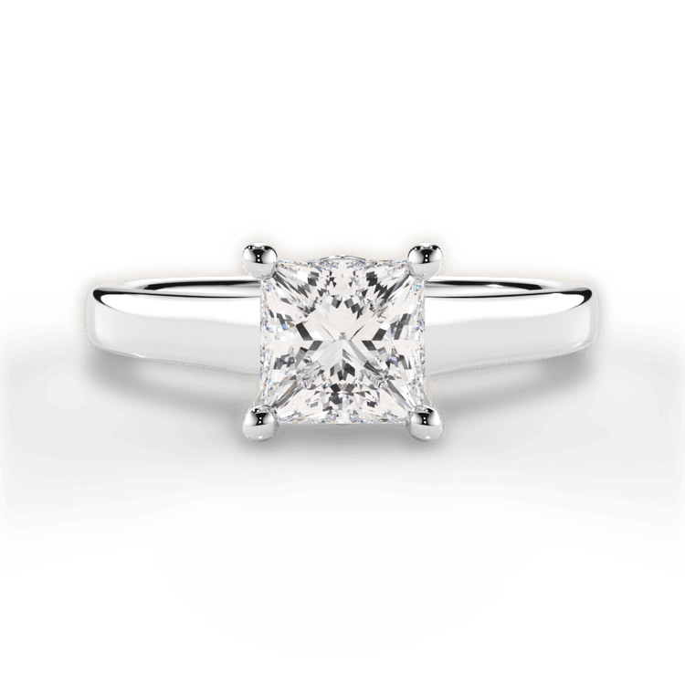 The Lily Pear Shaped Platinum Solitaire Tulip Cathedral Engagement Ring