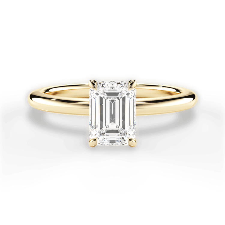 The Maude Emerald Cut 18kt Yellow Gold Classic Solitaire Engagement Ring