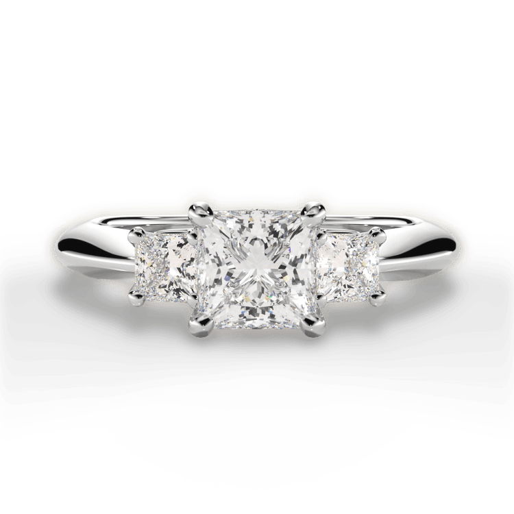 The Ellie Pear Shaped Platinum Three-Stone Solitaire Engagement Ring
