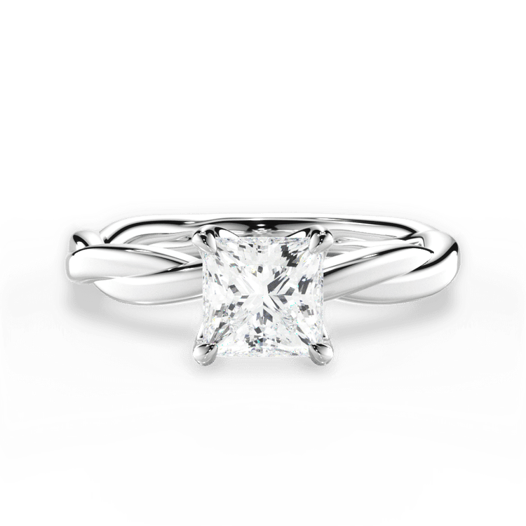 The Nina Pear Shaped Platinum Twisted Solitaire Engagement Ring