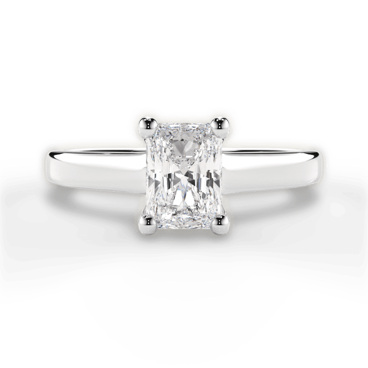 The Lily Radiant Cut Platinum Solitaire Tulip Cathedral Engagement Ring