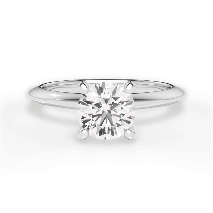 The Milena Round Cut Platinum Solitaire Knife-Edge Engagement Ring