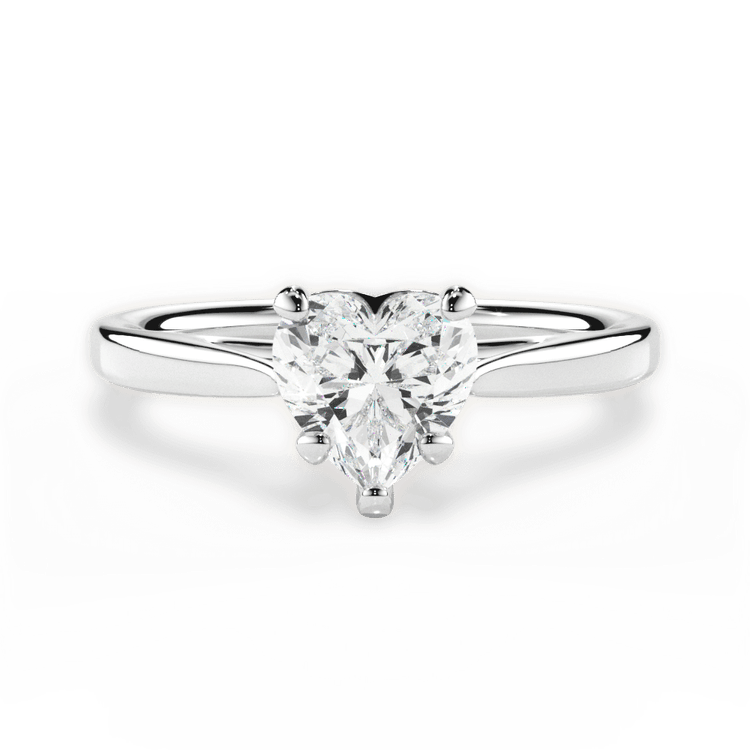 The Vera Heart Shaped Platinum Solitaire Engagement Ring