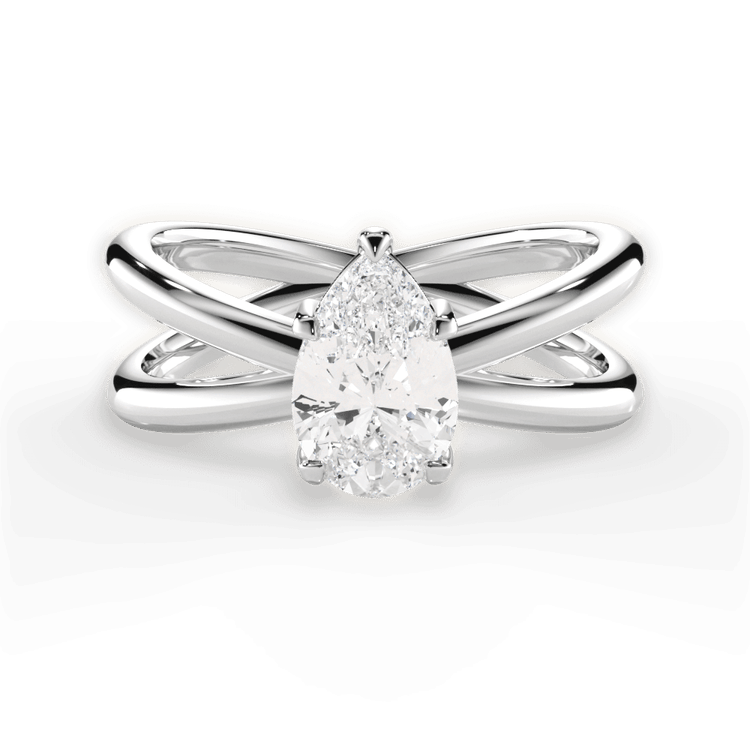The Ciara Princess Cut Platinum Split Double Band Solitaire Engagement Ring