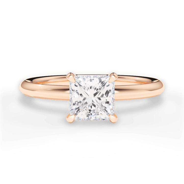 The Stella Pear Shaped 18kt Rose Gold Classic Solitaire Engagement Ring with Hidden Halo