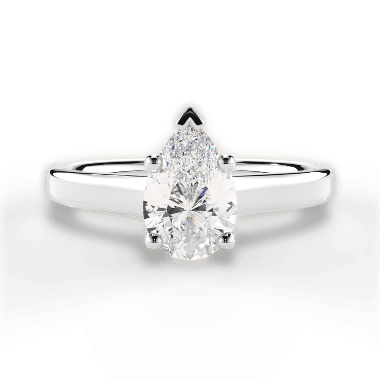 The Lily Princess Cut Platinum Solitaire Tulip Cathedral Engagement Ring