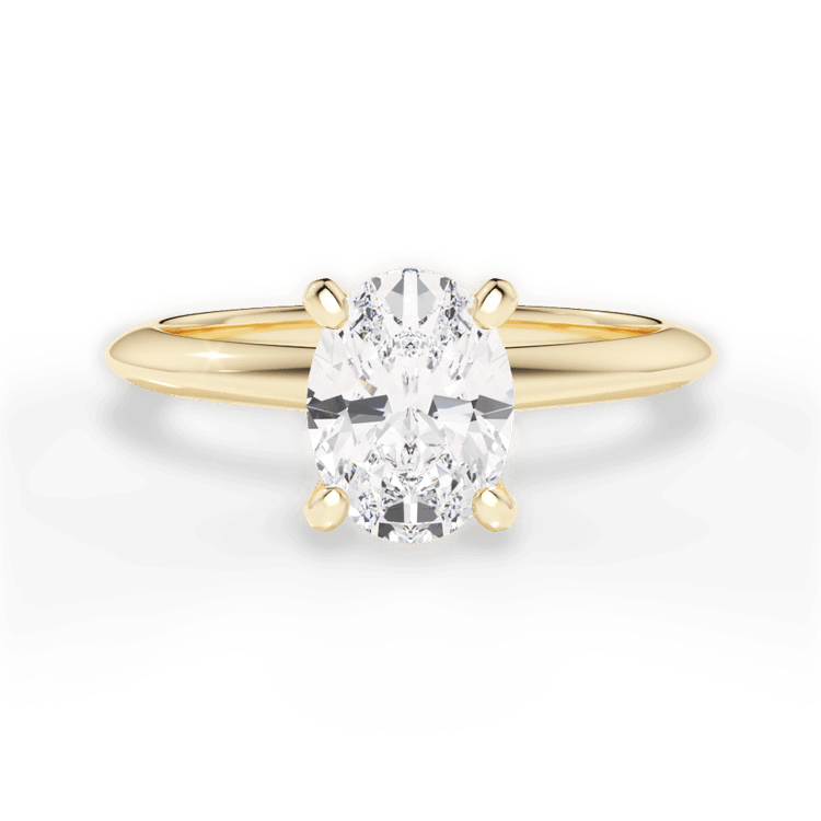 The Sybil Oval Cut 18kt Yellow Gold Solitaire Knife-Edge Engagement Ring