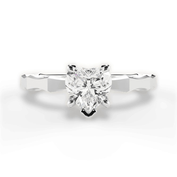 The Maddie Heart Shaped Platinum Octagon Solitaire Engagement Ring
