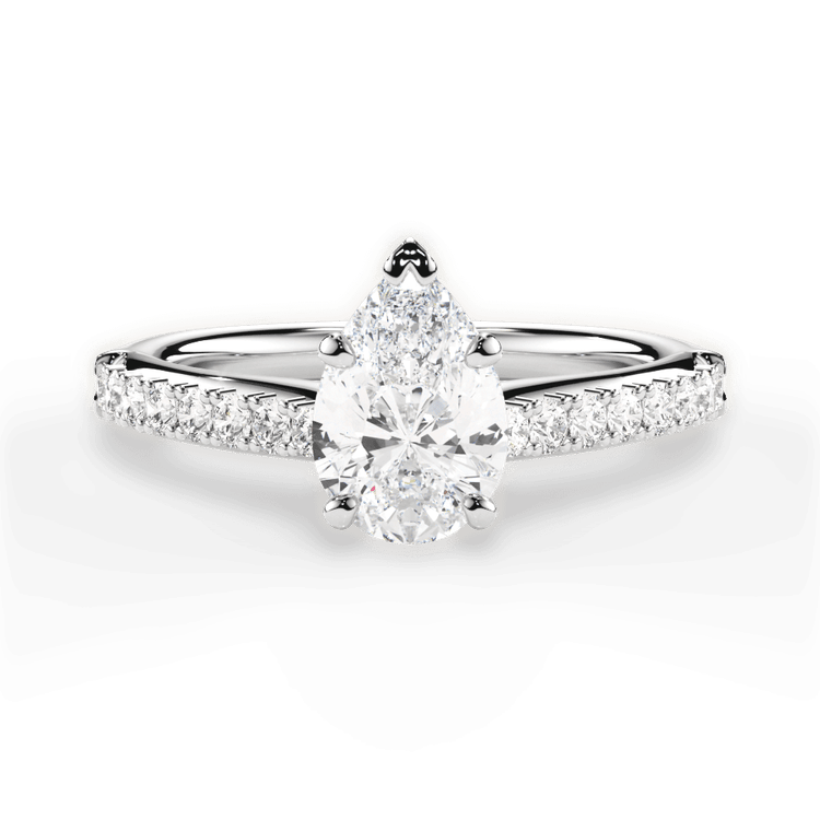 The Adele Princess Cut Platinum French-Set Diamond Band Engagement Ring