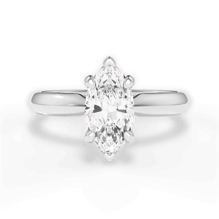 The Althea Marquise Cut Platinum Solitaire Knife-Edge Engagement Ring