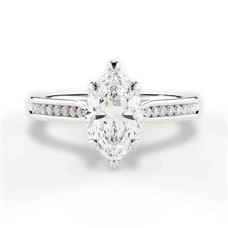 The Imani Marquise Cut Platinum Channel-Set Diamond Engagement Ring