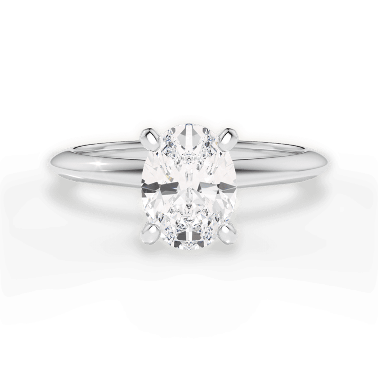The Milena Oval Cut Platinum Solitaire Knife-Edge Engagement Ring