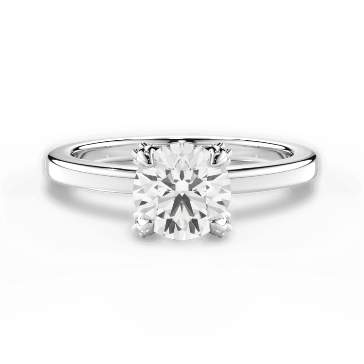 The Amara Round Cut Platinum Diamond Collar Solitaire Engagement Ring