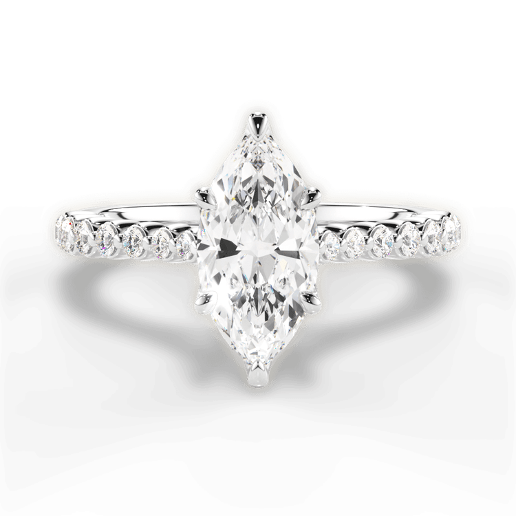 The Mikaela Marquise Cut Platinum Floating Diamond Engagement Ring