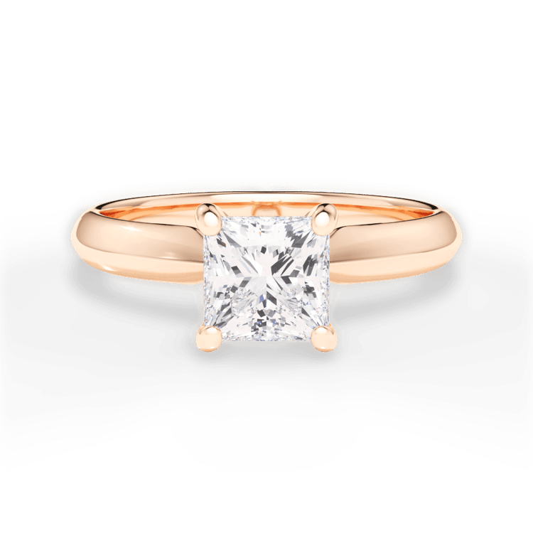 The Zoya Pear Shaped 18kt Rose Gold Solitaire Knife-Edge Engagement Ring