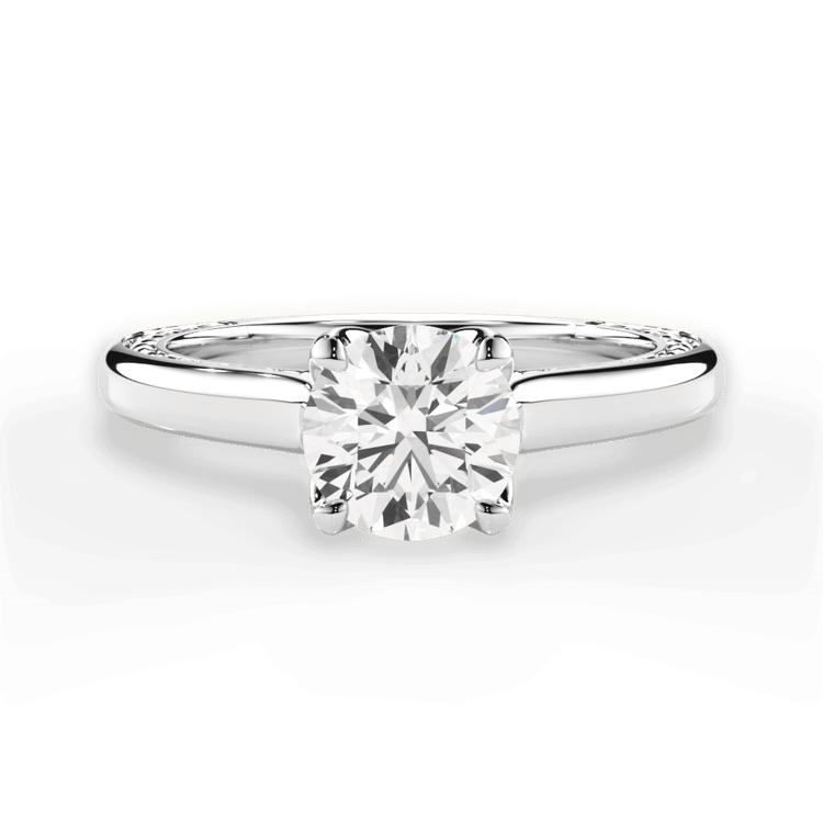 The Kenzie Round Cut Platinum Solitaire Diamond Braided Engagement Ring