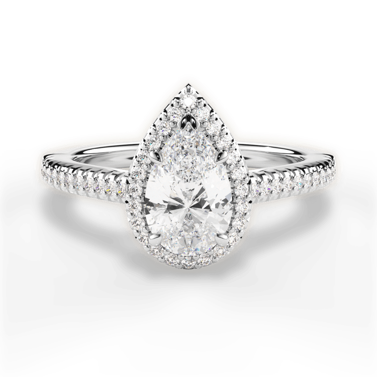 The Kris Princess Cut Platinum Vaulted Halo Diamond Band Engagement Ring