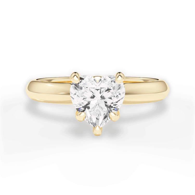 The Kora Heart Shaped 18kt Yellow Gold Solitaire Knife-Edge Engagement Ring