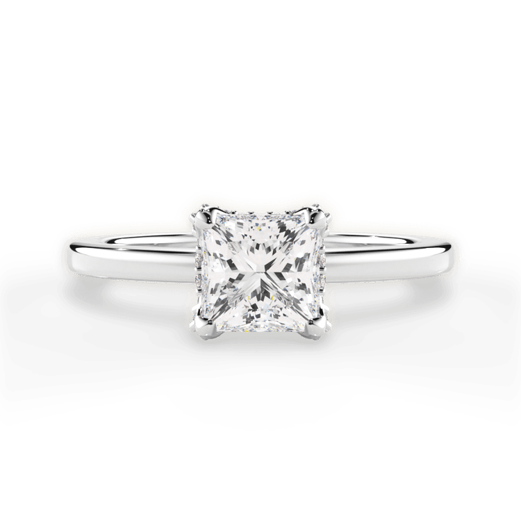 The Amara Pear Shaped Platinum Diamond Collar Solitaire Engagement Ring