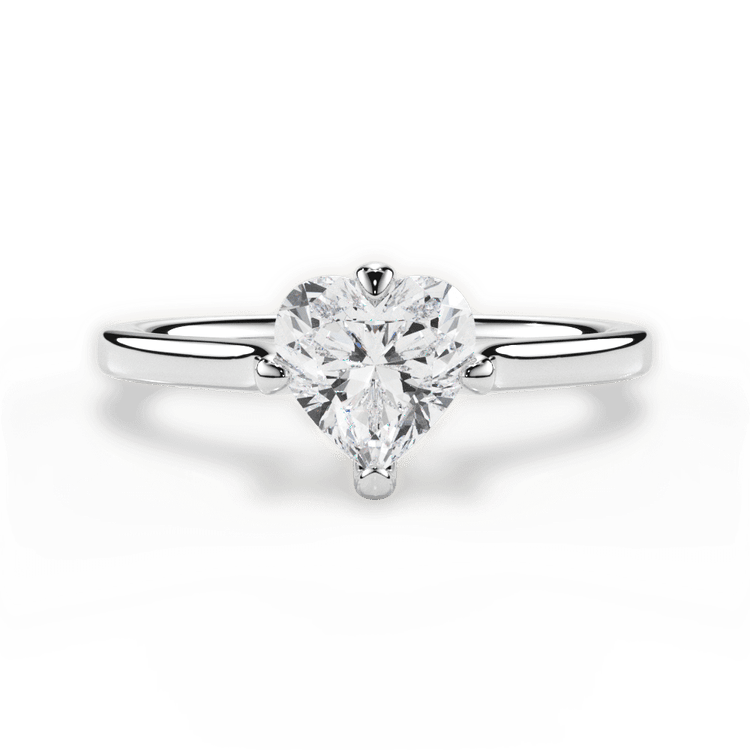 The Kat Heart Shaped Platinum Kite-Set Solitaire Engagement Ring