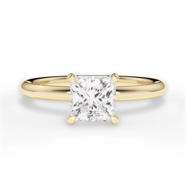 The Stella Pear Shaped 18kt Yellow Gold Classic Solitaire Engagement Ring with Hidden Halo