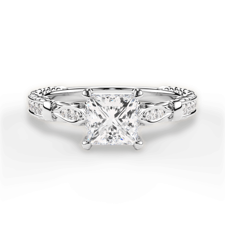 The Jolie Pear Shaped Platinum Braided Scroll Engagement Ring