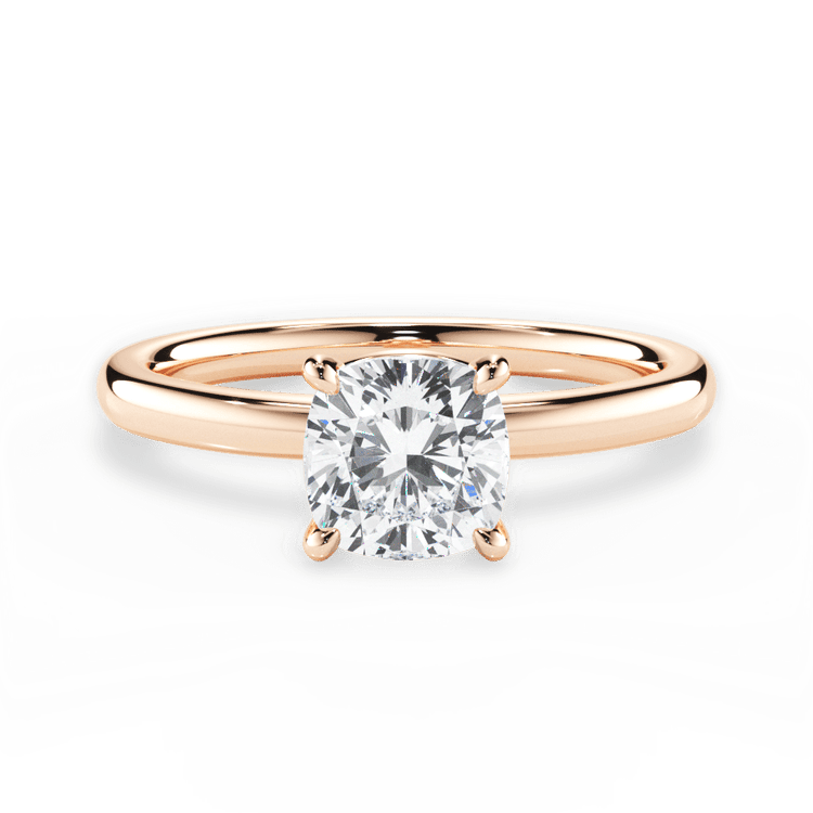 The Elodie Cushion Cut 18kt Rose Gold Classic Solitaire Engagement Ring
