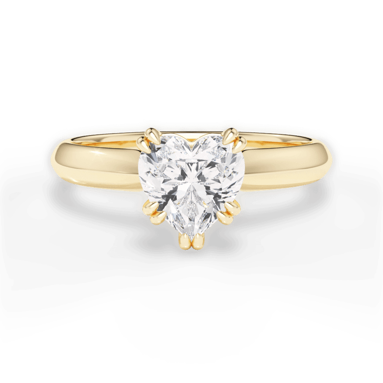 The Romie Heart Shaped 18kt Yellow Gold Solitaire Knife-Edge Tulip Engagement Ring