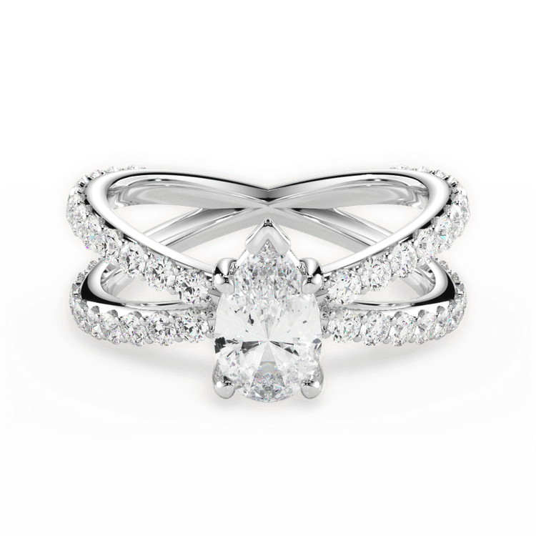 The Nora Princess Cut Platinum Open Band Diamond Engagement Ring