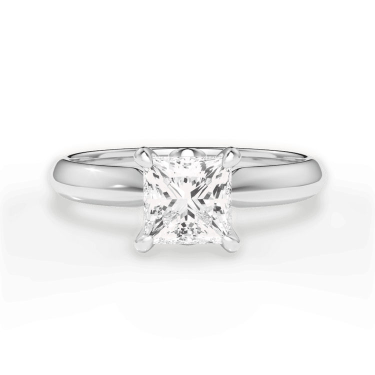 The Althea Pear Shaped Platinum Solitaire Knife-Edge Engagement Ring