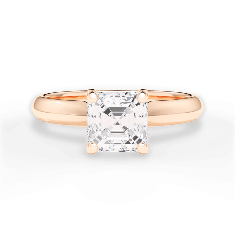 The Zoya Asscher Cut 18kt Rose Gold Solitaire Knife-Edge Engagement Ring