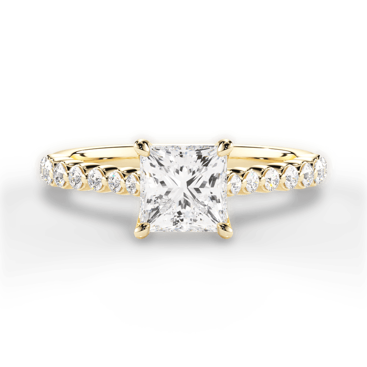 The Mikaela Pear Shaped 18kt Yellow Gold Floating Diamond Engagement Ring