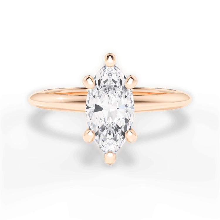 The Sybil Marquise Cut 18kt Rose Gold Solitaire Knife-Edge Engagement Ring