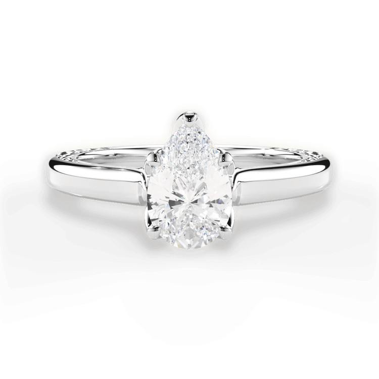 The Kenzie Princess Cut Platinum Solitaire Diamond Braided Engagement Ring