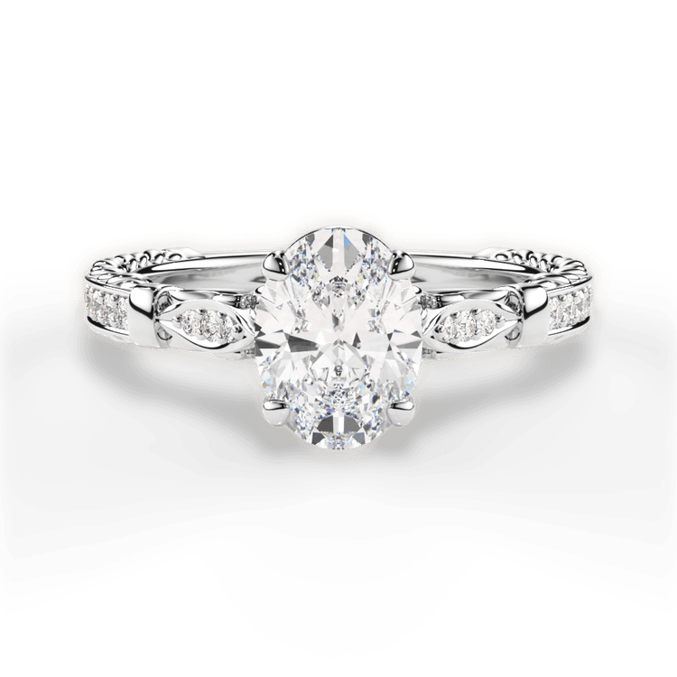 The Jolie Oval Cut Platinum Braided Scroll Engagement Ring