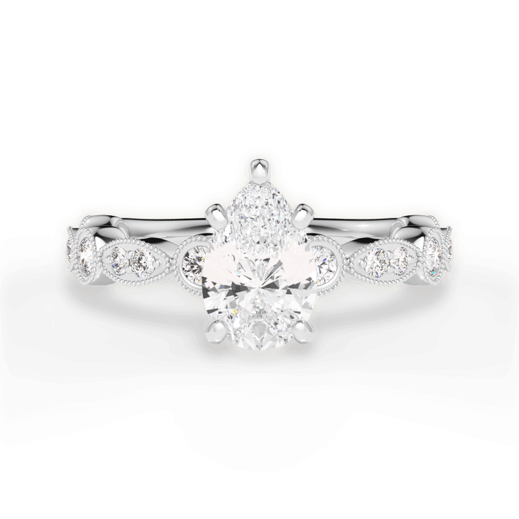 The Ciela Princess Cut Platinum Split Double Band Solitaire Engagement Ring