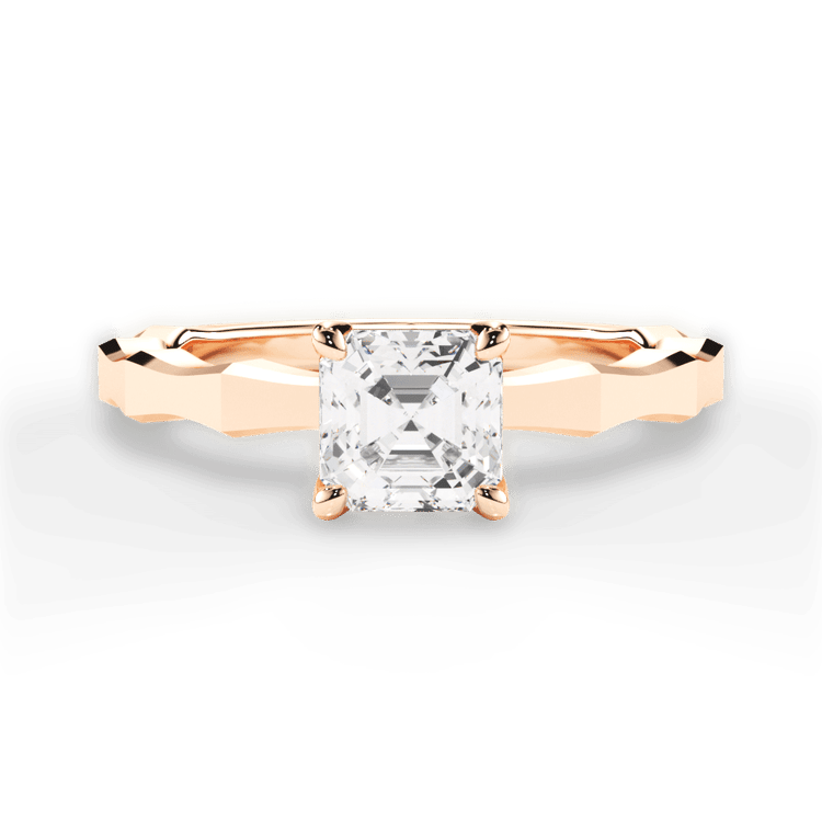 The Maddie Asscher Cut 18kt Rose Gold Octagon Solitaire Engagement Ring