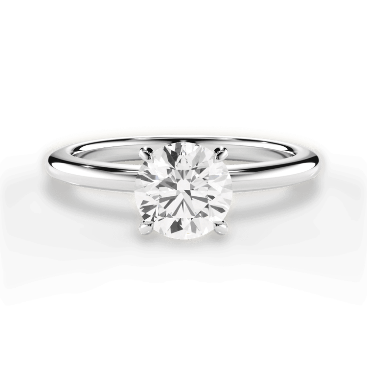 The Maude Round Cut Platinum Classic Solitaire Engagement Ring