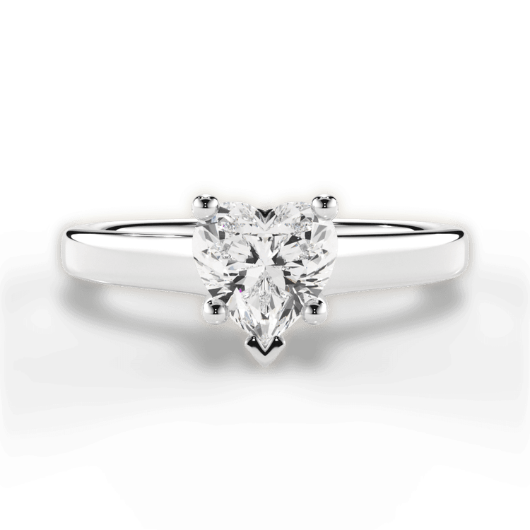 The Lily Heart Shaped Platinum Solitaire Tulip Cathedral Engagement Ring