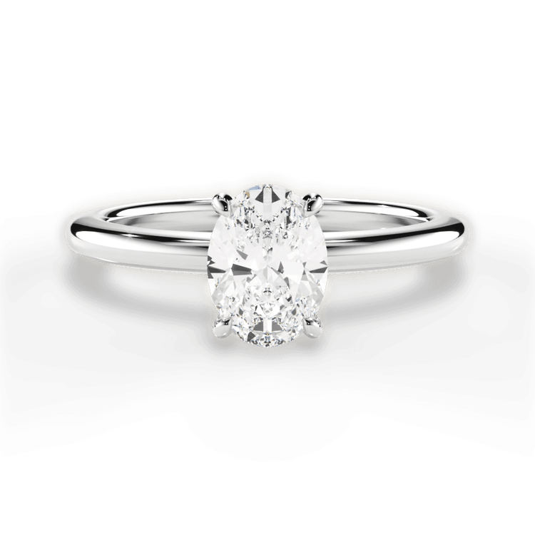 The Maude Oval Cut Platinum Classic Solitaire Engagement Ring