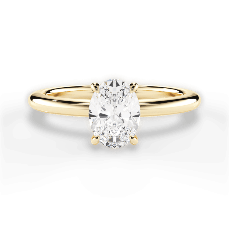 The Maude Oval Cut 18kt Yellow Gold Classic Solitaire Engagement Ring