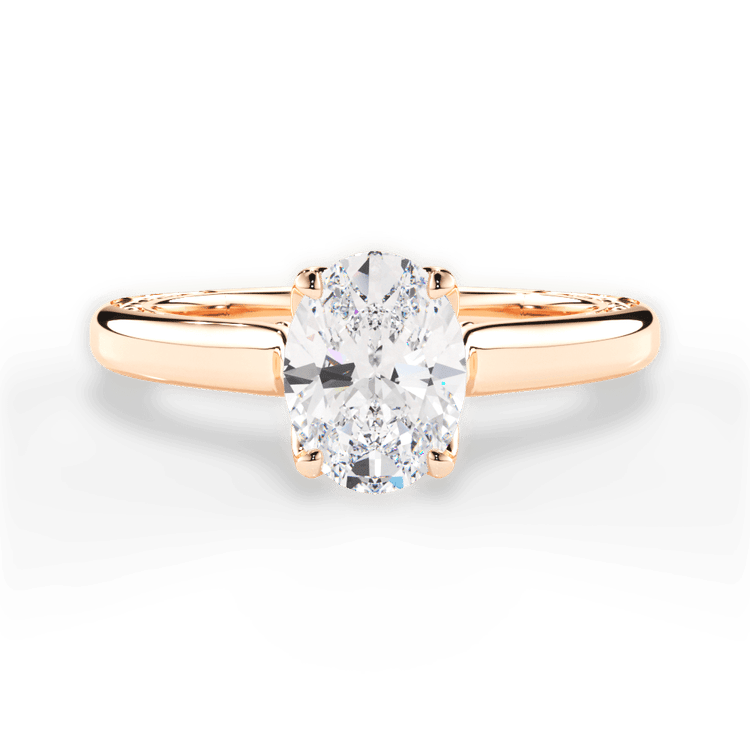 The Kenzie Oval Cut 18kt Rose Gold Solitaire Diamond Braided Engagement Ring