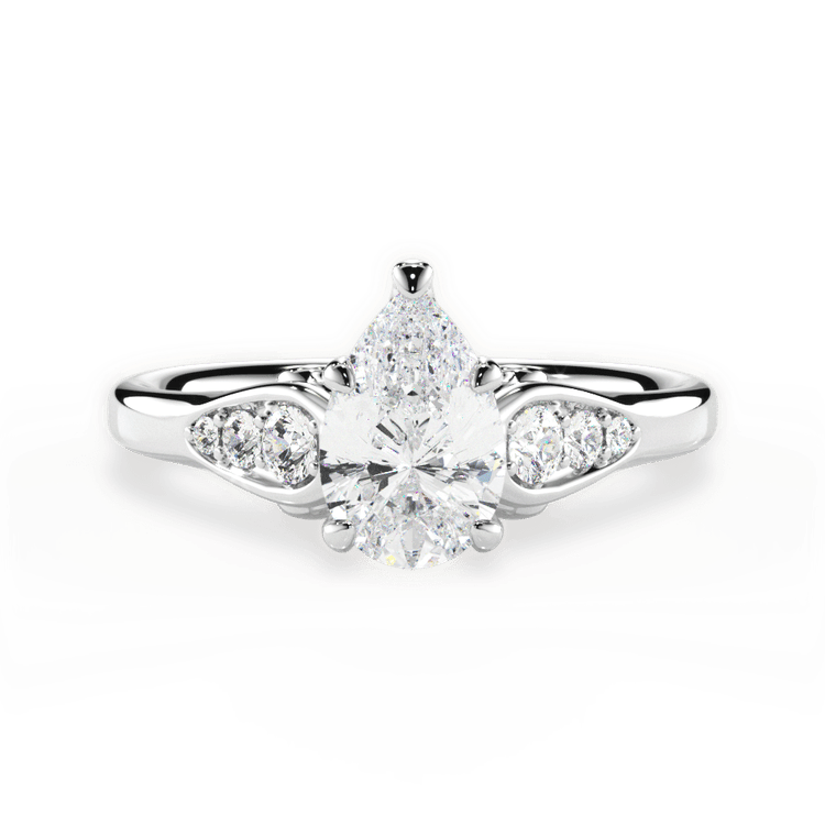 The Sloan Princess Cut Platinum Graduating Diamond Sidestone Engagement Ring