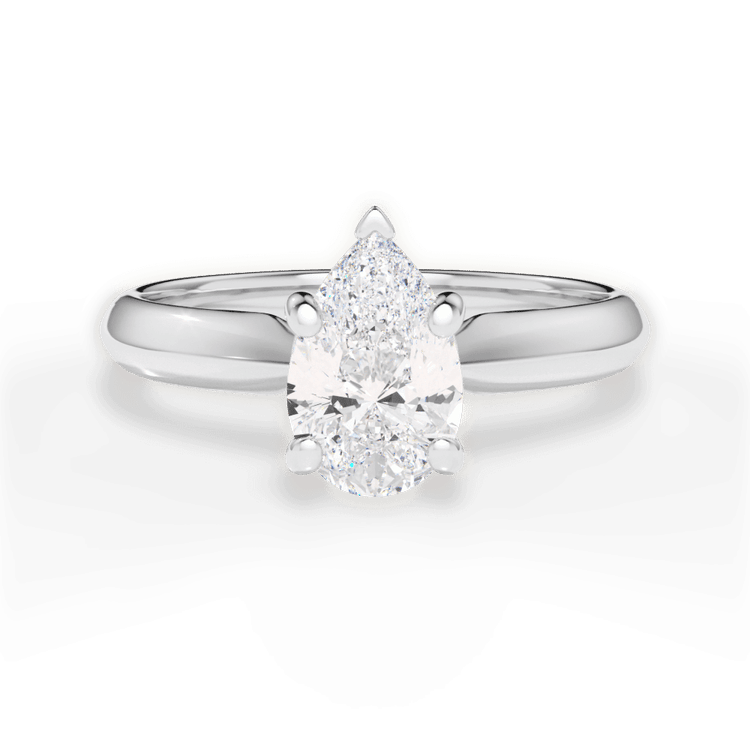 The Ottilie Princess Cut Platinum Solitaire Knife-Edge Engagement Ring