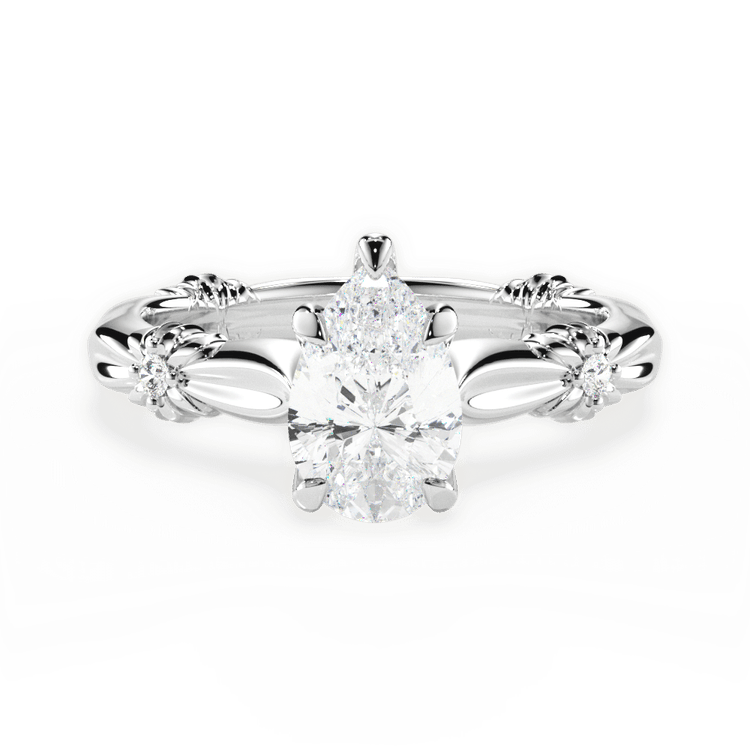The Edith Princess Cut Platinum Ribbon Engagement Ring